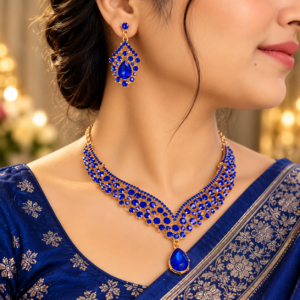 Royal Blue Stone Necklace Set​